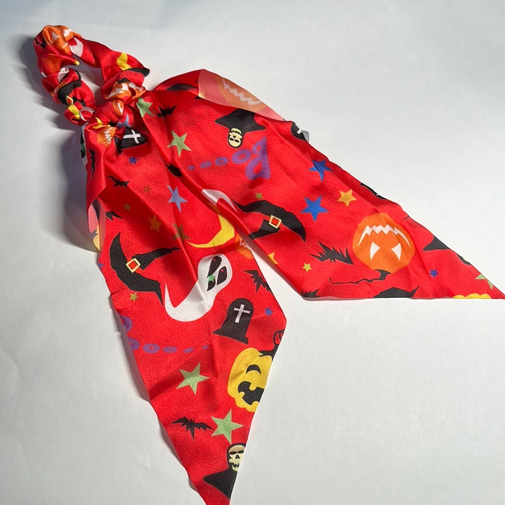 Halloween Print Scarf Hair Tie - #353